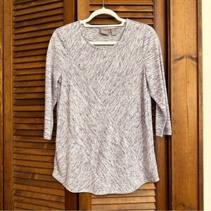 NWT Chicos purple Mimi marble spacedye tunic top, 3/4 sleeve, S